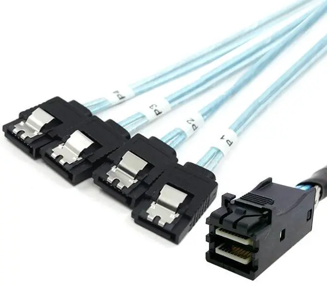 Main image of Vszerda Mini SAS SFF-8643 Host 1 to 4 SATA 7Pin Target Hard Disk 6Gbps Data Server Raid Cable 0.5M