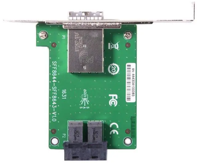 Alt view image 2 of 7 - Vszerda Mini SAS 2 SFF-8644 to 2 SFF-8643 HD Data Server Converter Adapter with Bracket