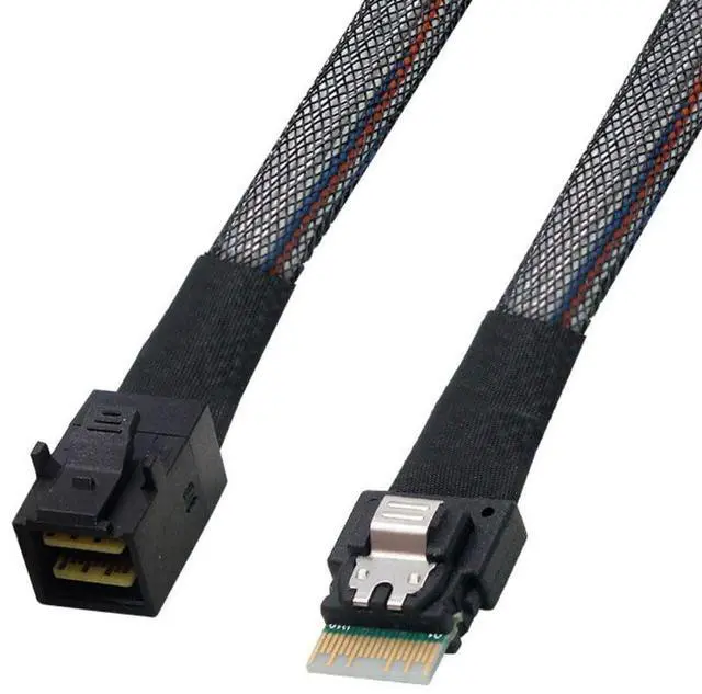 Alt view image 5 of 7 - Vszerda Mini SAS SFF-8654 38Pin Host to SFF-8643 Target Data Server Disk Raid Cable 50cm