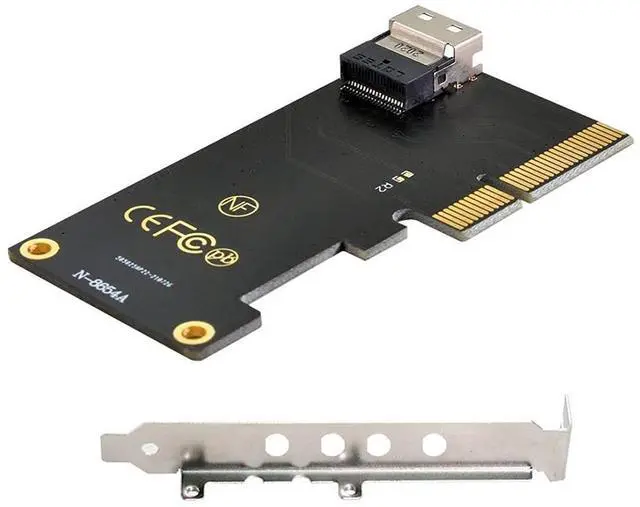 Alt view image 4 of 7 - Vszerda PCI-E Express 3.0 4X to SFF-8639 U.2 U2 Kit to SFF-8654 Slimline SAS NVME PCIe SSD Adapter for Mainboard.