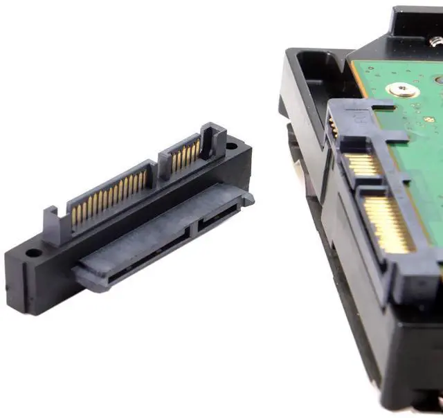 Alt view image 2 of 7 - Vszerda SATA 22Pin Male to Female 90 Degree UP Angled Gender Changer Connector Adapter for 2.5/3.5" Hard Disk Drive