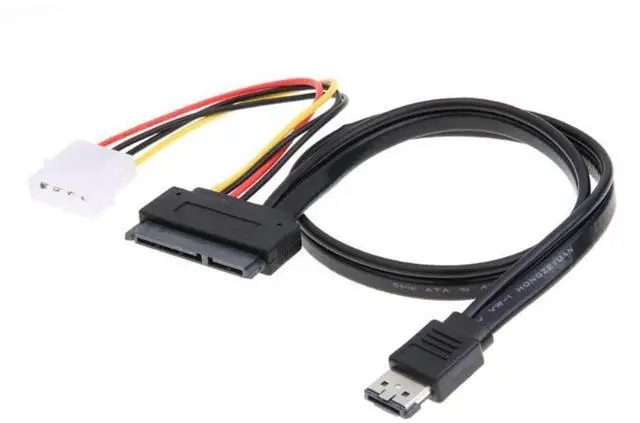 Alt view image 6 of 7 - Vszerda Power eSATA to SATA 22Pin Data Transfer Extension Cable with IDE 4Pin Power Support 5V/12V Power for 2.5"/3.5" Hard Disk Drive 50cm