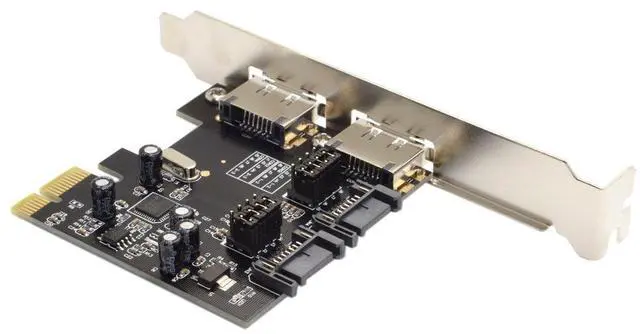 Alt view image 6 of 7 - Vszerda PCIe X1 to 2 SATA 3.0  2 eSATA PCIE SATA3 6Gbps PCIe Expansion Card Adapter