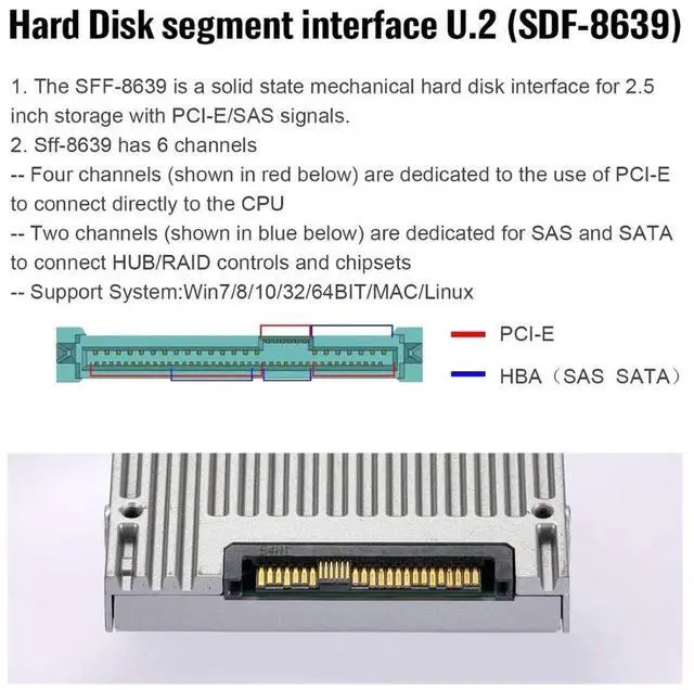 Alt view image 3 of 7 - Vszerda U.2 Kit SFF-8639 SSD to PCI-E 3.0 X4 Adapter for Intel Motherboard & 750 NVMe PCIe SSD