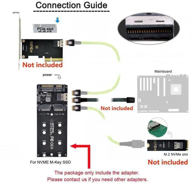 Alt view image 5 of 7 - Vszerda M.2 NVME PCIE SSD to SFF-8654 NGFF SATA SSD to SATA 2 in 1 Combo Adapter for Mainboard (Not Work NVEM SSD to SATA)