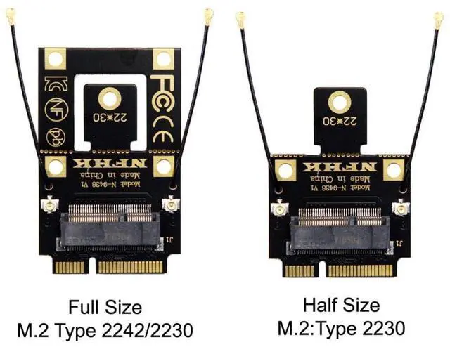 Alt view image 6 of 7 - Vszerda M.2 Key-A NGFF to Mini PCI-E PCI Express Converter Adapter for 9260 8265 7260 WIFI6 WIFI7 AC Card