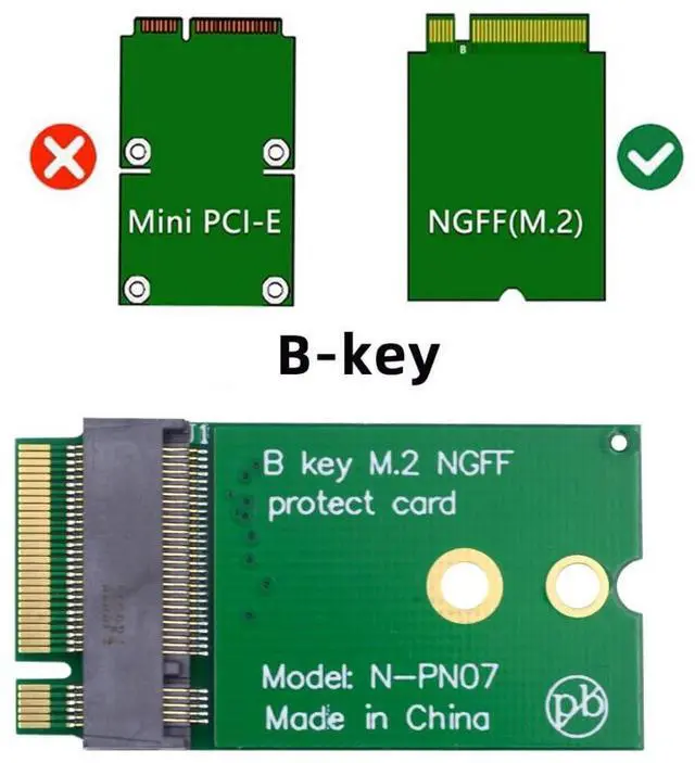 Alt view image 2 of 7 - Vszerda M.2 22x30mm to 22x42mm NGFF B-Key SATA SSD Upgrade Extension Protect Card Adapter for 2230 SSD LTE Card