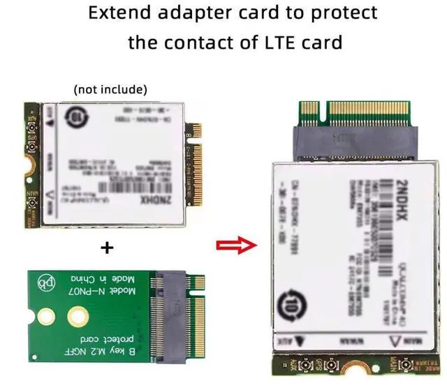 Alt view image 7 of 7 - Vszerda M.2 22x30mm to 22x42mm NGFF B-Key SATA SSD Upgrade Extension Protect Card Adapter for 2230 SSD LTE Card