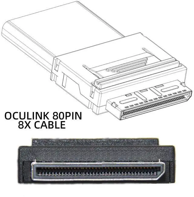 Alt view image 7 of 7 - Vszerda Oculink to PCIe 4.0 X16 Adapter 2 Port SFF-8611/8612 8i to PCI Express Expansion Card Adapter with 8cm/12cm Slot Bracket