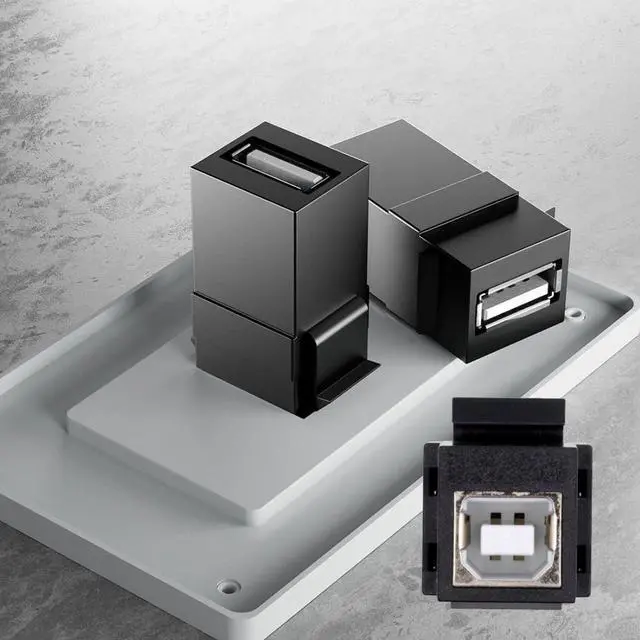Alt view image 2 of 7 - Vszerda USB Keystone Jack Adapter USB 2.0 Type-A Female to Type-B Female Keystone Insert Socket Module Coupler Adapter for Wall Plate Outlet Panel