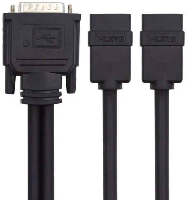 Alt view image 6 of 7 - Vszerda DMS-59Pin 1 to 2 HDMI 1.4 Splitter Extension Cable for PC Graphics Card