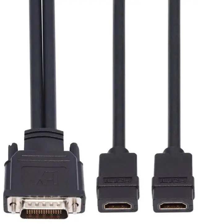Alt view image 7 of 7 - Vszerda DMS-59Pin 1 to 2 HDMI 1.4 Splitter Extension Cable for PC Graphics Card