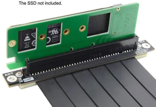 Alt view image 7 of 7 - Vszerda M.2 NVME to PCIe 3.0 X16 Adapter NVME/AHCI SSD to PCI Express Expansion Card Adapter