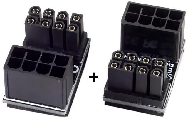Main image of Vszerda 2 Pack ATX 8Pin Male to Female 180 Degree Angled GPU Graphics Card Power Connector Adapter