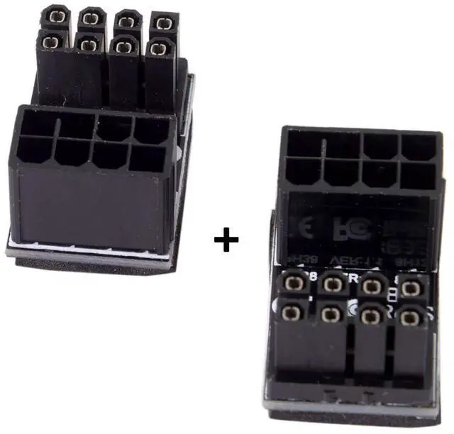Alt view image 3 of 6 - Vszerda 2 Pack ATX 8Pin Male to Female 180 Degree Angled GPU Graphics Card Power Connector Adapter