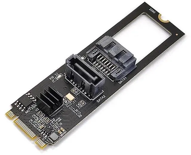 Main image of Vszerda M.2 NGFF Key B+M 1 to 2 SATA 3.0 6Gbps Hard Drive Mainboard Header Port Extension Card Adapter JMB582 2280mm