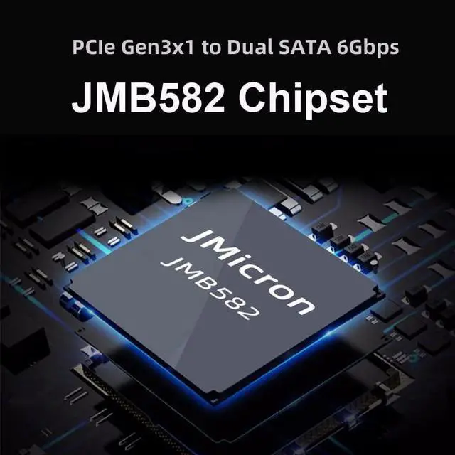 Alt view image 6 of 7 - Vszerda M.2 NGFF Key B+M 1 to 2 SATA 3.0 6Gbps Hard Drive Mainboard Header Port Extension Card Adapter JMB582 2280mm