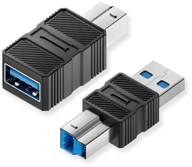 Main image of Vszerda 2 Pack USB 3.0 Type A Male/Female to USB 3.0 Type B Male Adapter for Printer,Hard Disk,Camera