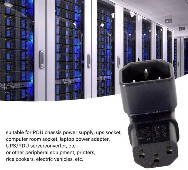 Alt view image 5 of 7 - Vszerda IEC 320 C14 Male to C13 Female 90 Degree UP Angled Power Extension Connector Adapter 10A 250V for Monitor/Computer/PDU Chassis/Printer
