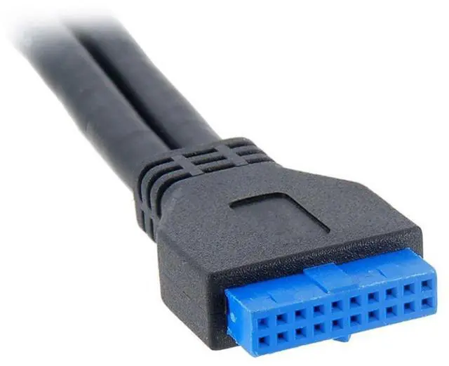 Alt view image 3 of 6 - Vszerda USB 3.0 Front Panel Header 19/20Pin 1 Male to 2 USB 3.0 Female Panel Port Extension Cable 0.5M with Panel Mount Screw