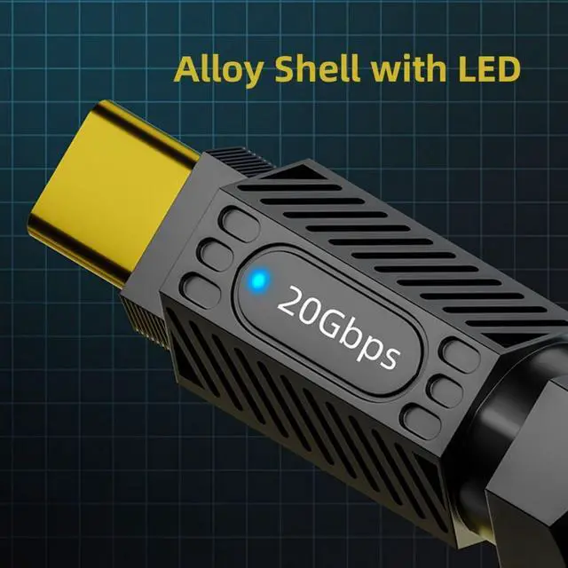 Alt view image 6 of 7 - Vszerda USB C to C Extension Cable 20Gbps 140W 8K 5K 4K@60Hz USB4.0 Compatible with Thunderbolt3/4 2.0M