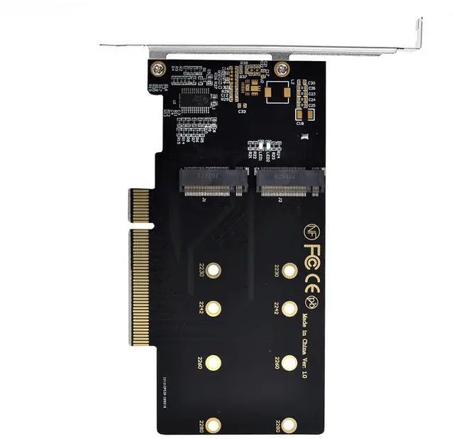 Main image of Vszerda Dual M.2 to PCIe 3.0 X8 Adapter, Dual NVME/AHCI SSD to PCI Express Expansion Card Adapter with 12cm Slot Bracket