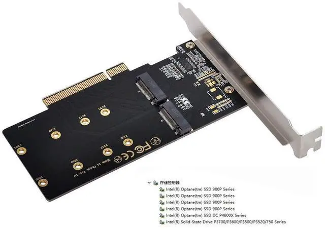 Alt view image 6 of 7 - Vszerda Dual M.2 to PCIe 3.0 X8 Adapter, Dual NVME/AHCI SSD to PCI Express Expansion Card Adapter with 12cm Slot Bracket