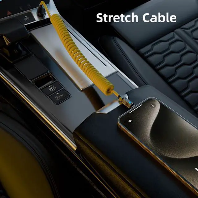 Alt view image 5 of 7 - Vszerda USB C Stretch Coiled Extension Cable 20Gbps 140W 8K 5K 4K@60Hz USB4.0 Compatible with Thunderbolt3/4 1.8M