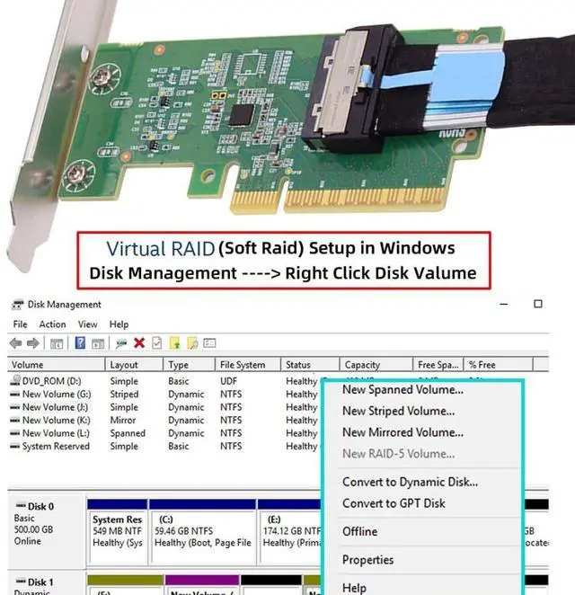 Alt view image 6 of 7 - Vszerda PCI-E 8X to PCI-E 5.0 MCIO 8i 74Pin SFF-TA-1016 Adapter Mini Cool Edge IO Female PCI Expansion Card Adapter