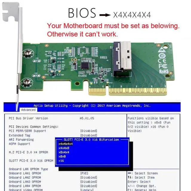 Alt view image 7 of 7 - Vszerda PCI-E 8X to PCI-E 5.0 MCIO 8i 74Pin SFF-TA-1016 Adapter Mini Cool Edge IO Female PCI Expansion Card Adapter