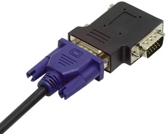 Alt view image 3 of 6 - Vszerda Adapter Vertical Flat Right Angled 90 Degree VGA SVGA Male to Female Extension Adapter