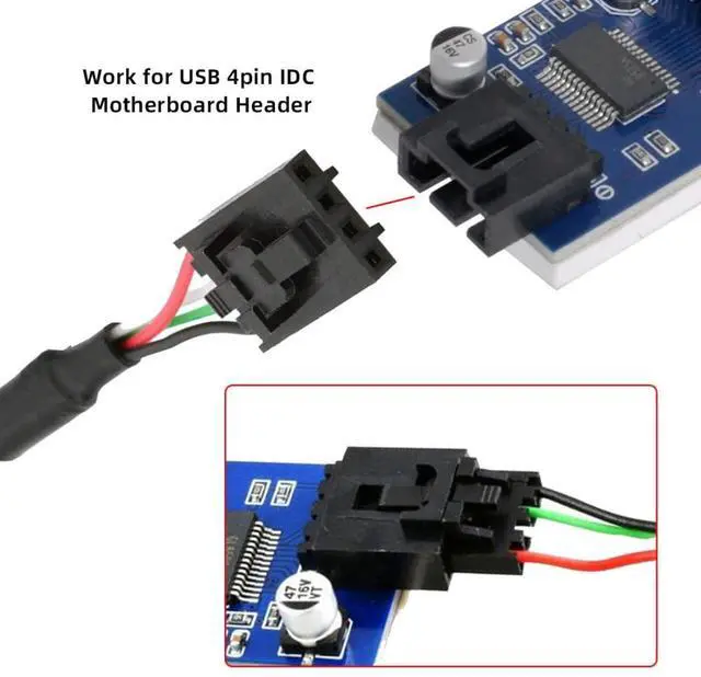 Alt view image 5 of 7 - Vszerda USB 2.0/3.1 Type E Front Panel Header 1 to 2 9Pin/10Pin HUB Mainboard Header Extension Adapter Splitter Cable 0.98FT