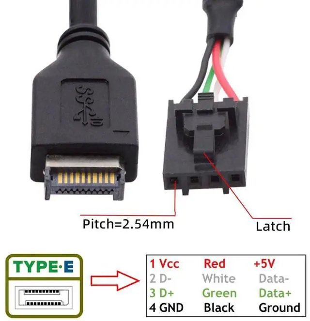 Alt view image 6 of 7 - Vszerda USB 2.0/3.1 Type E Front Panel Header 1 to 2 9Pin/10Pin HUB Mainboard Header Extension Adapter Splitter Cable 0.98FT
