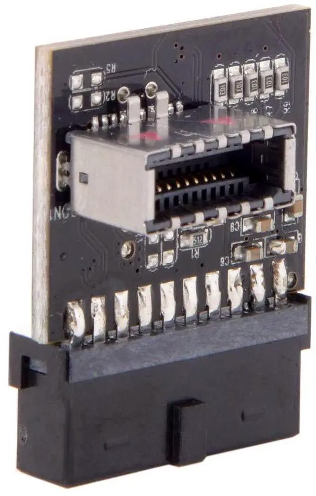 Alt view image 6 of 7 - Vszerda Motherboard 19/20Pin to USB 3.1 Type E Front Panel Socket Converter Adapter with Chip
