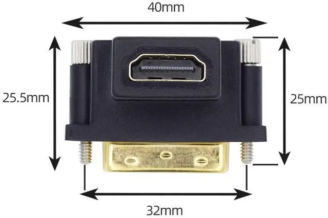 Alt view image 5 of 7 - Vszerda 2 Pack HDMI to DVI Adapter,DVI Male to HDMI Female 90 Degree Angled Gold Plating Bidirectional Converter Adapter for TV, Monitor, Computer