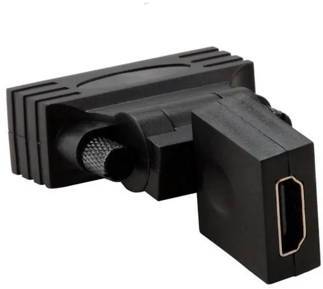 Alt view image 4 of 7 - Vszerda HDMI to DVI Adapter,DVI Male to HDMI Female 180/360 Degree Angled Flip Rotation Gold Plating Bidirectional Converter Adapter for TV, Monitor, Computer
