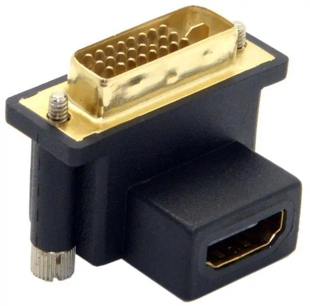 Alt view image 5 of 7 - Vszerda HDMI to DVI Adapter,DVI Male to HDMI Female 90 Degree UP Angled Gold Plating Bidirectional Converter Adapter for TV, Monitor, Computer