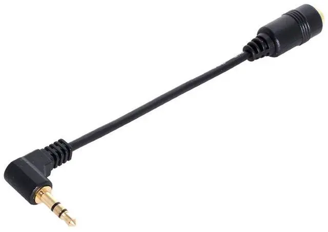 Alt view image 4 of 6 - Vszerda Headphone/Audio Extension Cable,3 Pole 3.5mm Male to 3.5mm Female Audio Stereo Headphone 90 Degree Angled Extension Cable 10cm