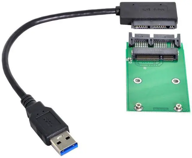 Alt view image 5 of 7 - Vszerda Micro SATA 16 Pin to Mini SATA mSATA SSD Hard Disk PCB Converter Adapter for 50mm mSATA SSD with Micro SATA to USB 3.0 Data Cable