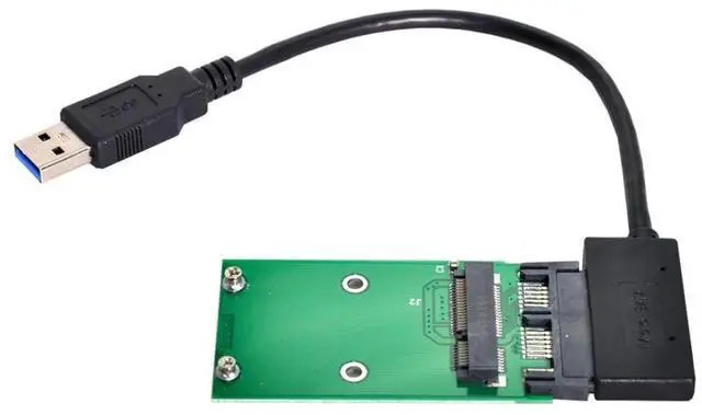 Alt view image 6 of 7 - Vszerda Micro SATA 16 Pin to Mini SATA mSATA SSD Hard Disk PCB Converter Adapter for 50mm mSATA SSD with Micro SATA to USB 3.0 Data Cable