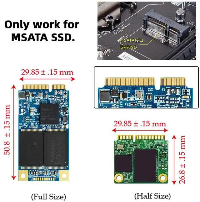 Alt view image 2 of 7 - Vszerda Mini PCIe mSATA SSD NGFF SATA SSD to 2.5" SATA 3.0 III Hard Disk PCBA Converter Adapter