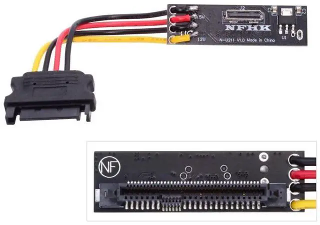 Main image of Vszerda U.2 U.3 SFF-8639 SSD to Oculink SFF-8612 PCB Adapter Card with 5V/12V SATA Power Cable
