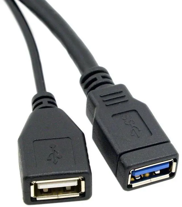 Alt view image 5 of 7 - Vszerda USB 3.0 Splitter Y Cable USB 1 Male to 2 Female Extra Power Data Extension Cable for 2.5" Mobile Hard Disk