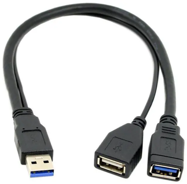 Alt view image 7 of 7 - Vszerda USB 3.0 Splitter Y Cable USB 1 Male to 2 Female Extra Power Data Extension Cable for 2.5" Mobile Hard Disk