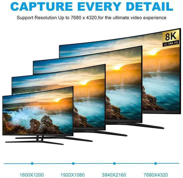 Alt view image 5 of 7 - Vszerda HDMI Cable 4K HDMI 2.1 48Gbs Male to Male with Ethernet 8K Ultra HD High Speed 48Gpbs HDMI Cable 8K 60hz 4K 120hz 100cm