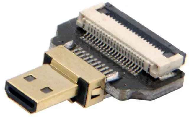 Alt view image 2 of 7 - Vszerda FPC 20Pin Micro HDMI Flat Male Connector for Ribbon Cable,Raspberry Pi, GoPro,Mini Display, Drone, Camera, Gimbal