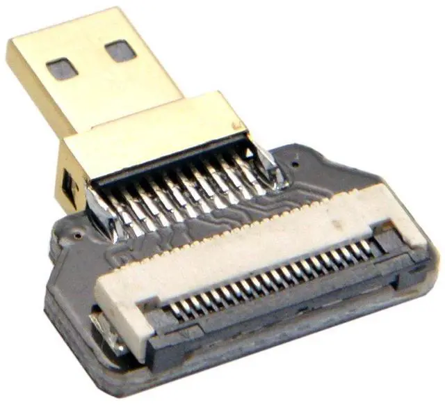 Alt view image 3 of 7 - Vszerda FPC 20Pin Micro HDMI Flat Male Connector for Ribbon Cable,Raspberry Pi, GoPro,Mini Display, Drone, Camera, Gimbal