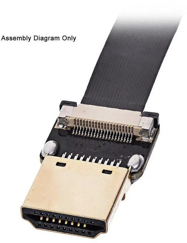 Alt view image 7 of 7 - Vszerda FPC 20Pin Micro HDMI Flat Male Connector for Ribbon Cable,Raspberry Pi, GoPro,Mini Display, Drone, Camera, Gimbal