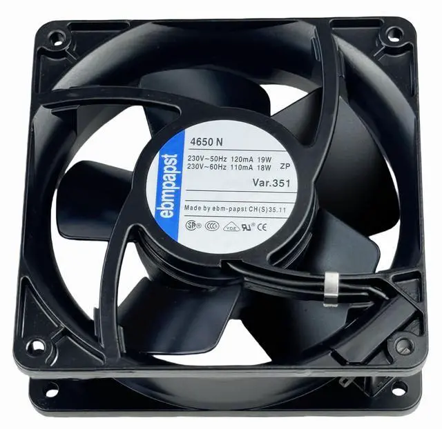 Alt view image 7 of 7 - for ebmpapst Cooling Fan 4650N, All Metal High Temperature Resistant Axial Cooling Fan 2-Pin 120x120x38mm AC 230V 50/60Hz 0.12A