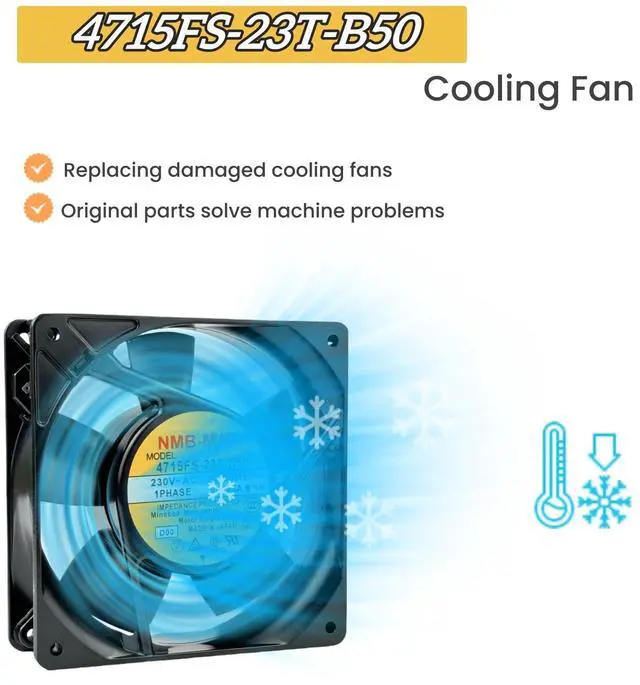 Alt view image 2 of 7 - for NMB 4715FS-23T-B50 AXIAL Fan, 230VAC 0.09/0.08A 50/60Hz 12CM Cooling Fan, 120x120x38mm 12038 Cooling Fan